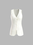 Semi-Sheer Slim Fit Drawstring Split Casual Shorts Set
