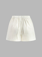 Semi-Sheer Slim Fit Drawstring Split Casual Shorts Set