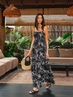 Backless Floral Print Cami Dress
