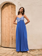 Cotton & Linen Floral Detail Cami Dress With Pockets