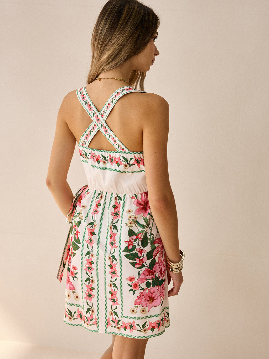 Floral Print Wrap Mini Dress in Upgraded Fabric