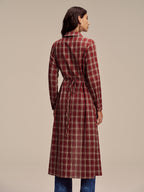 Plaid Button Front Shirt Dress
