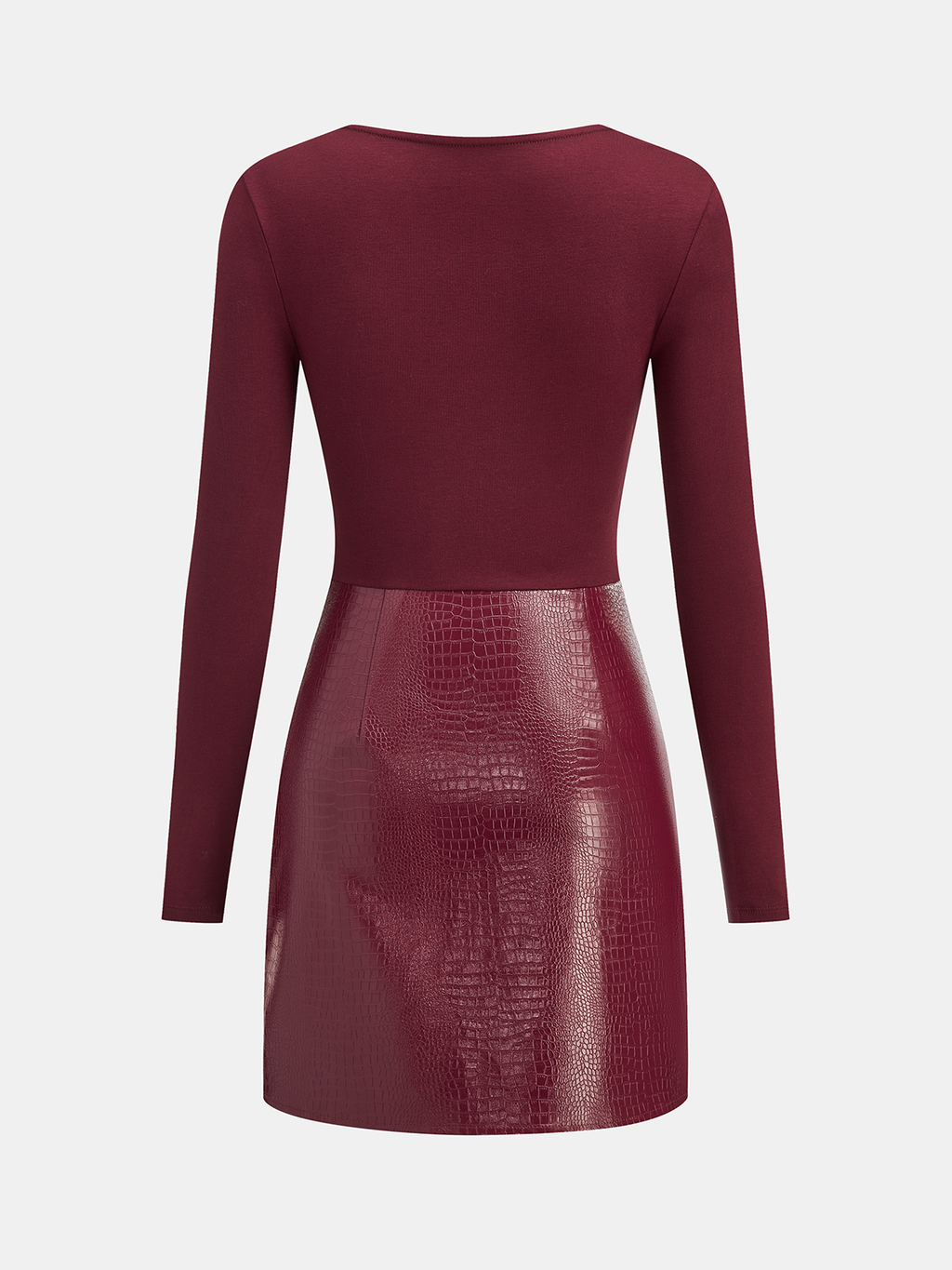 Faux Leather Paneled Knit Mini Dress