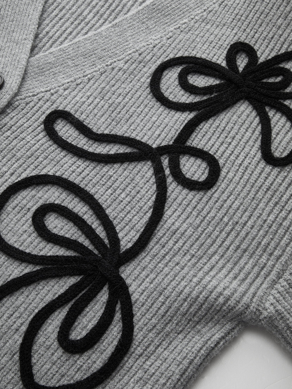 Floral Applique Knit Cardigan