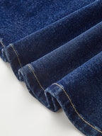 Denim Double-Buckle Mini Dress
