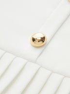 Metal Detail Sleeveless Slim Fit Pleated Mini Dress