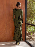 Floral Print Asymmetric Neck Top & Skirt Set