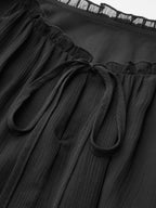 Chiffon Ruffle Tie Neck Long Sleeve Mini Dress