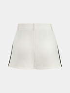 Contrast Trim Belted Halter Top & Shorts Set