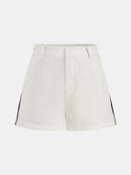 Contrast Trim Belted Halter Top & Shorts Set