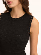 Sleeveless Crochet Knit Maxi Dress