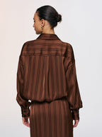Striped Shirt & Midi Skirt Set