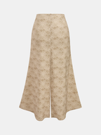 Linen Blend Printed Vest & Midi Skirt Set