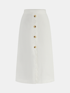 Cotton Linen Scallop Trim Vest & Skirt Set