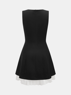 Contrast Hem Sleeveless Rhinestone Detail Dress