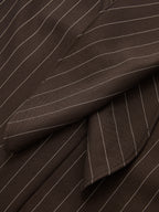 Pinstripe Sleeveless Tie-Waist Shirt Dress