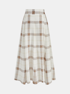 Plaid Tie-Front Crop Top & Maxi Skirt Set