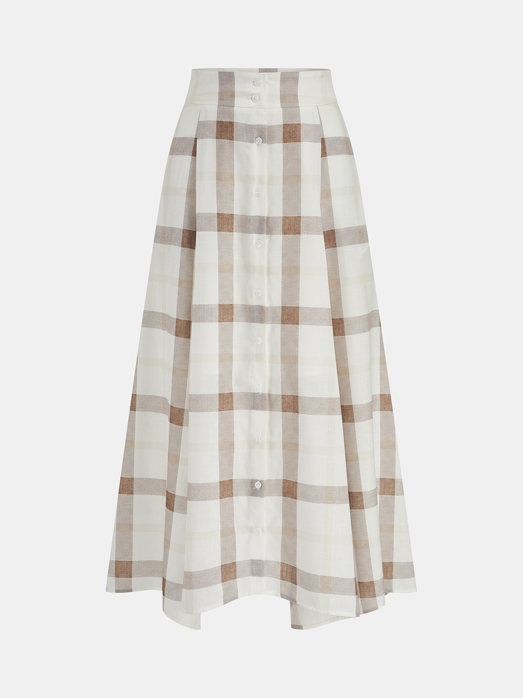 Plaid Tie-Front Crop Top & Maxi Skirt Set