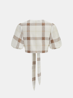 Plaid Tie-Front Crop Top & Maxi Skirt Set