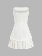 Strapless Anti-slip Pleated Mini Dress