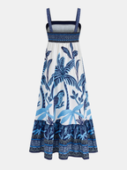 Tropical Print Tiered Maxi Dress