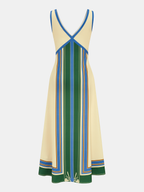Geometric Print V-Neck Sleeveless Maxi Dress