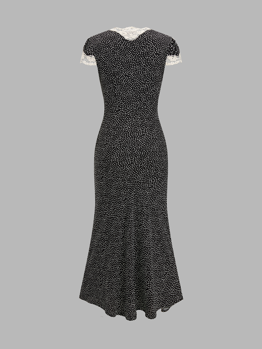 Polka Dot Lace V-Neck Midi Dress