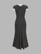 Polka Dot Lace V-Neck Midi Dress