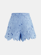 Floral Lace Cropped Shirt & Shorts Set