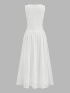 Sleeveless Crew Neck Flowy Maxi Dress