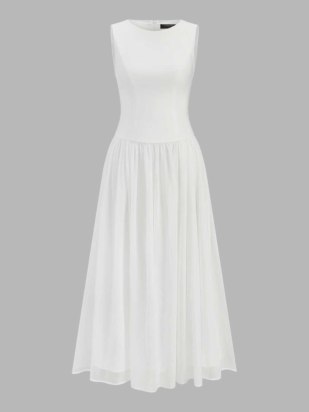 Sleeveless Crew Neck Flowy Maxi Dress