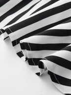 Striped Deep V Peplum Sleeveless Top