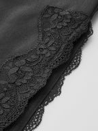 Short Sleeve Lace Trim Midi Dress