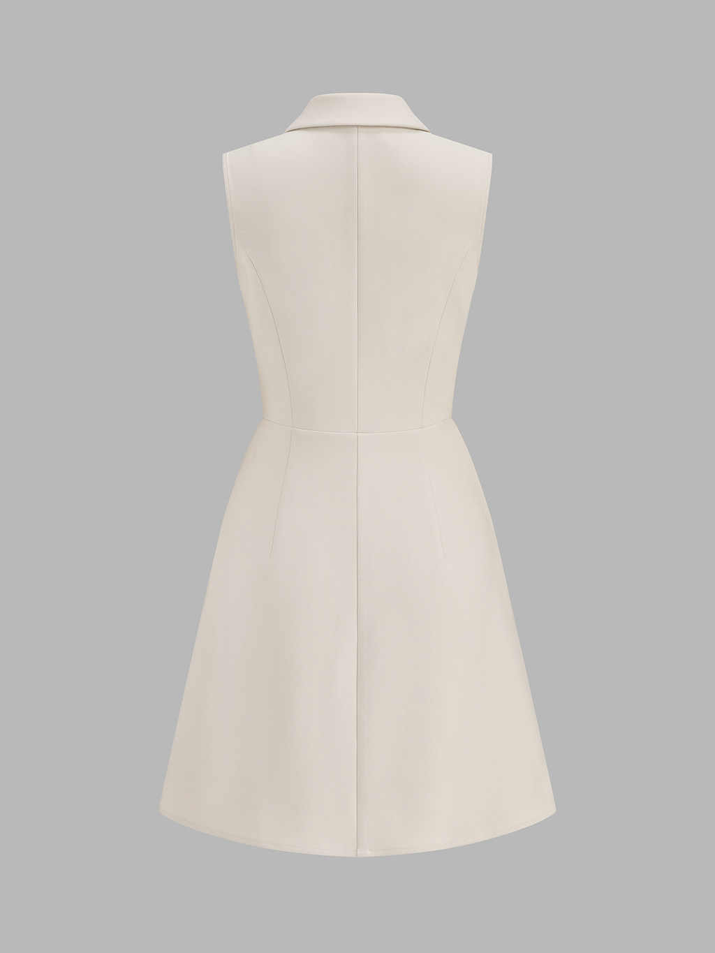 Sleeveless Lapel Pleated Mini Dress