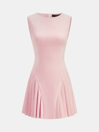 Sleeveless Pleated Mini Dress