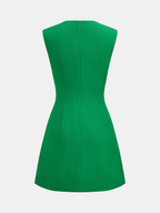 Sleeveless Buckle Waist Mini Dress