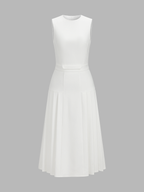 Sleeveless Pleated Midi Dress