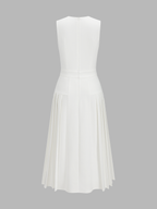 Sleeveless Pleated Midi Dress