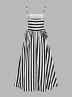 Striped Cami Lace Up Side Maxi Dress