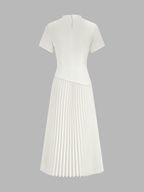 2 In 1 Short Sleeve Pleated Maxi Dress