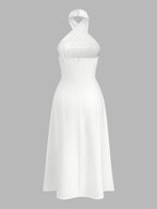 Halter Neck Cross Front Maxi Dress