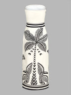 Palm Tree Print Strapless Wrap Maxi Dress