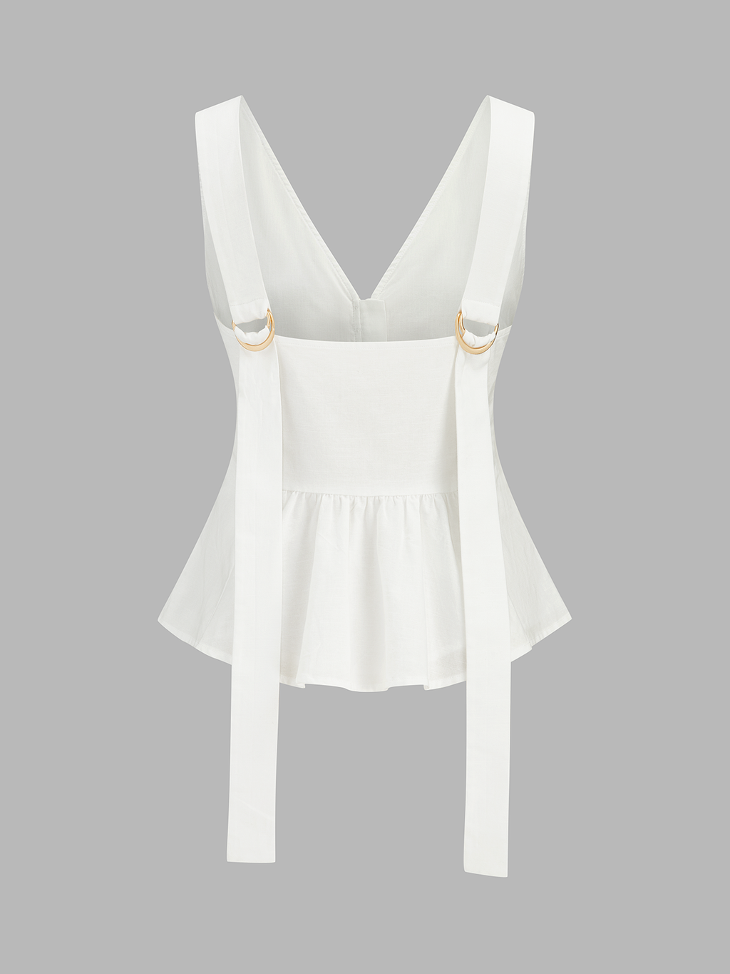 Cotton Linen Peplum Top & Pleated Shorts Set