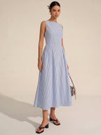 Sleeveless Striped Maxi Dress