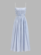 Smocked Striped Cami Maxi Dress