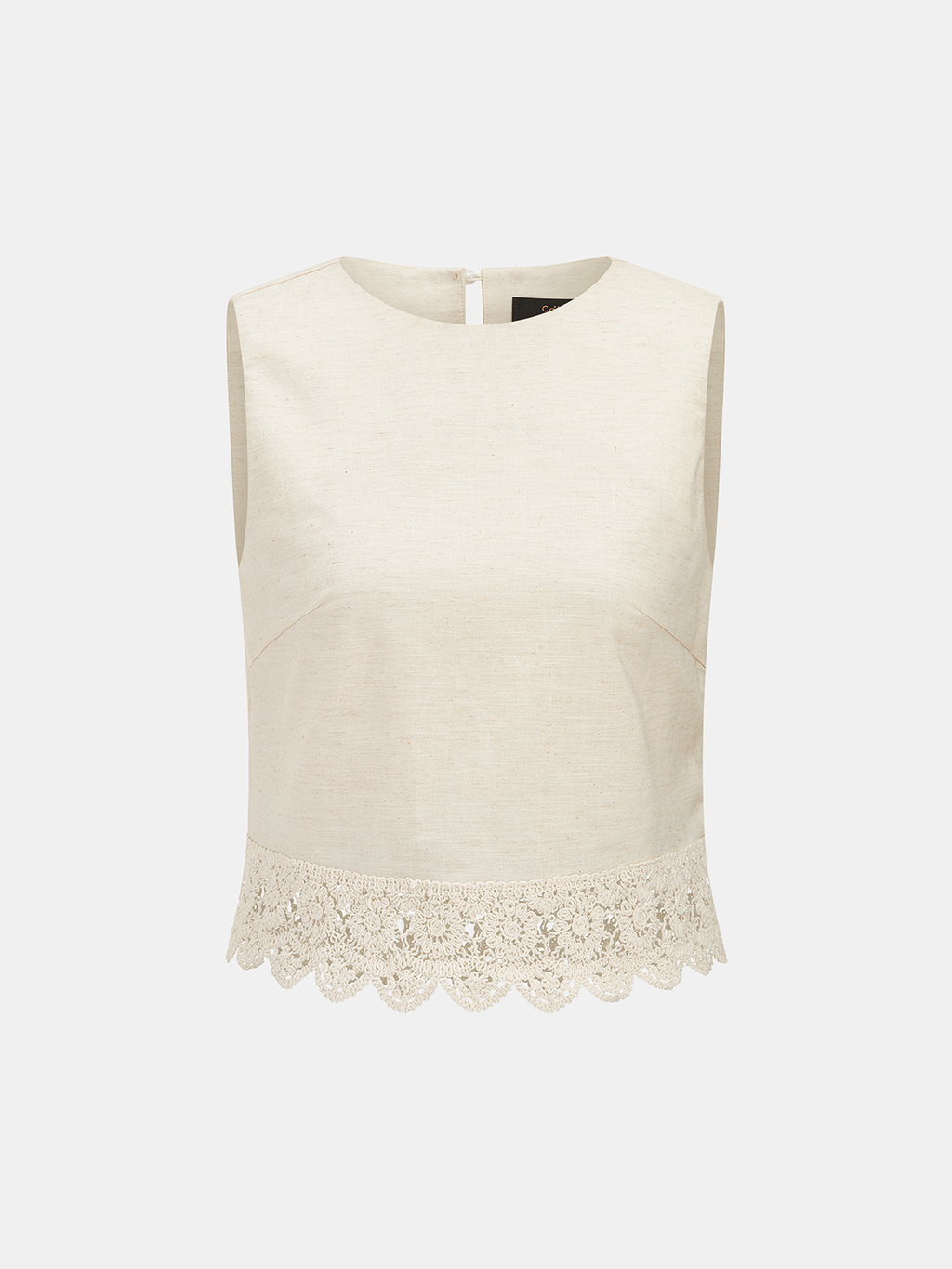 Cotton Linen Lace Trim Two-Piece Pants Set