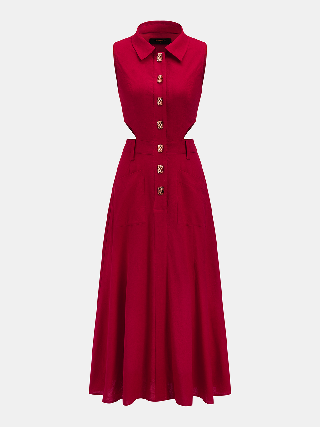 Cotton Linen Sleeveless Cutout Maxi Dress