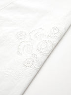 Eyelet Embroidery Belted Square Neck Maxi Dress