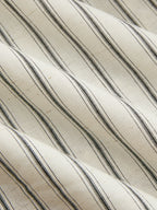 Cotton Linen Striped Midi Shirt Dress