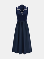 Sleeveless Collared Pocketed Maxi Dress